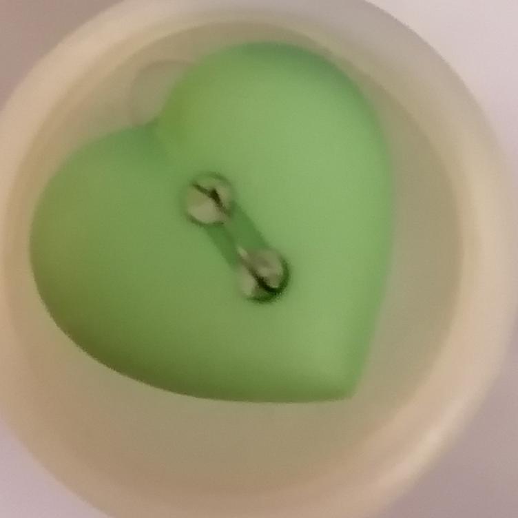 Schulana, Herzknopf, grün, 15mm