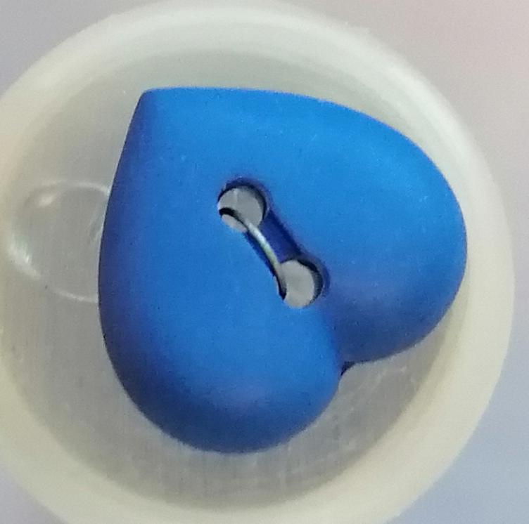 Schulana, Herzknopf, dunkelblau, 15mm