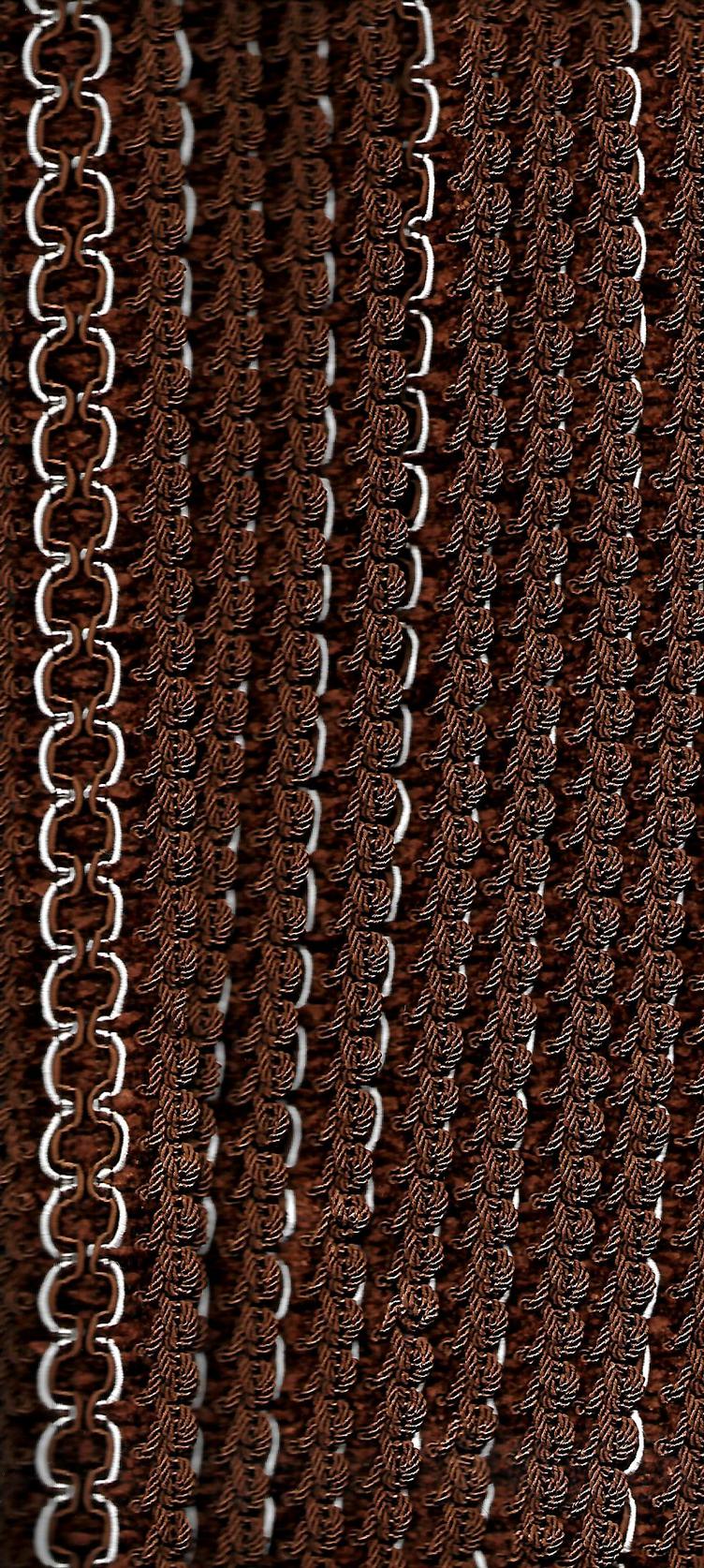 Deko Zierband braun mit weissem Zopf