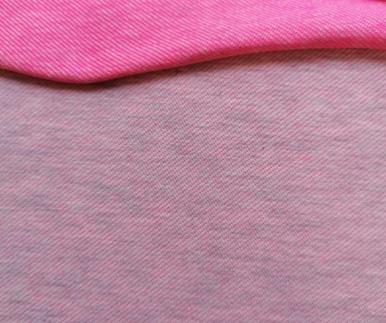 Doubleface Jersey, pink/grau meliert / pink, 95 % Baumwolle, 5 % Elastan