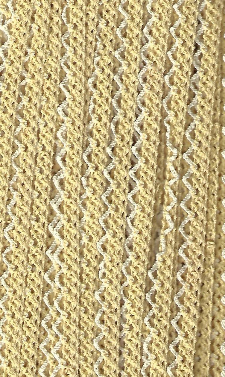Baumwoll Häckelband, gelb / hellgelb mit Spitzen