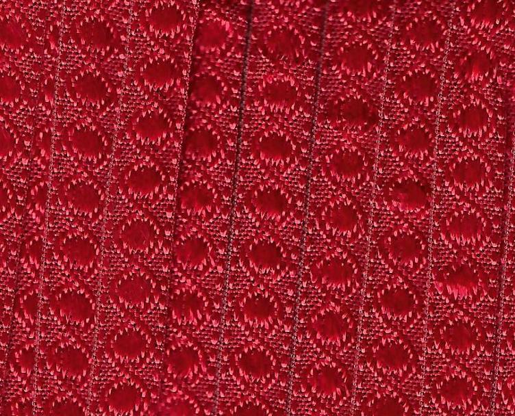 Baumwoll Zierband rot mit Kreisstickerei