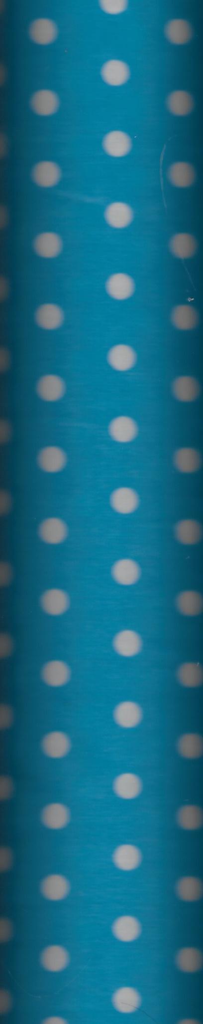 Beschichteter Baumwollstoff, hellblau mit weissen Punkten, 40 % Baumwolle, 60 % Polyvinylchlorid (PVC)