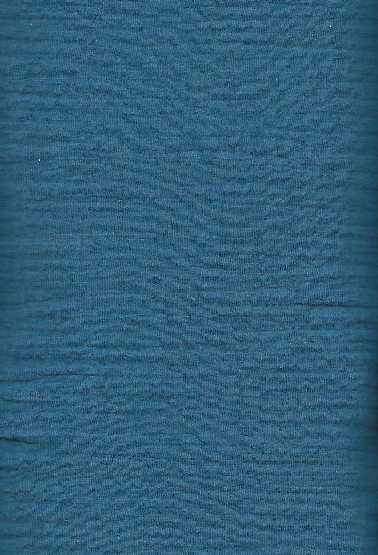 Double Gauze, uni jeansblau, 100 % Baumwolle