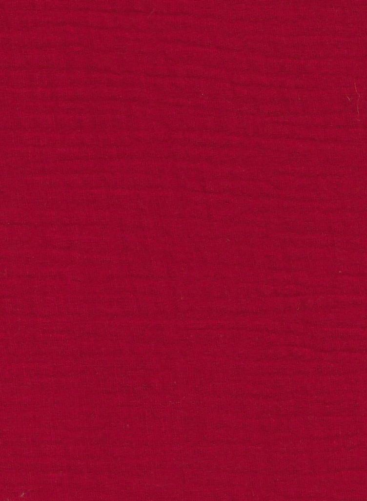 Double Gauze, uni rot, 100 % Baumwolle