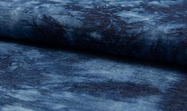 Chenille, blau Tie Dye, 55 % Viskose, 40 % Polyamid, 5 % Spandex