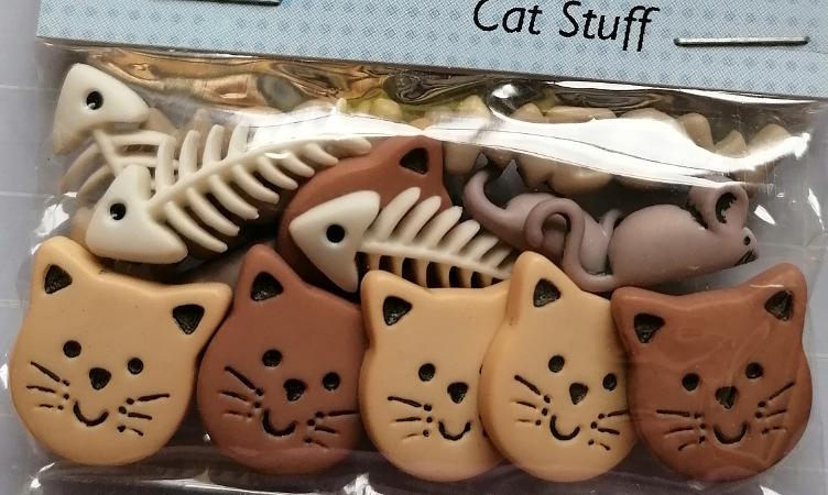 Dress It Up, Katzengesichter (Mix mit Katze, Fisch, Maus, Text), 6 Stk.