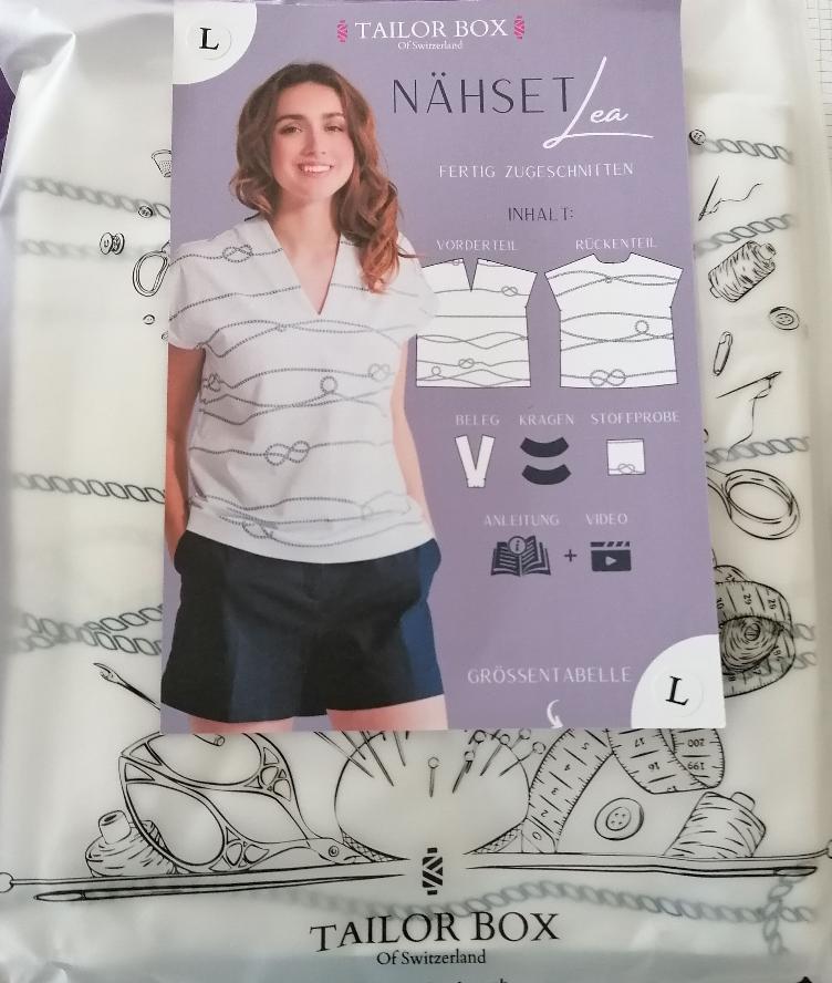 Näh-Set, T-Shirt Lea, Tailor-Box, Grösse L, Damen, fertig zugeschnitten