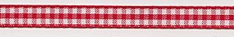 KUNY VICHYBAND. KARIERT. 100% POLYESTER, 40° SCHONEND WASCHEN, 15MM, WEISS-ROT