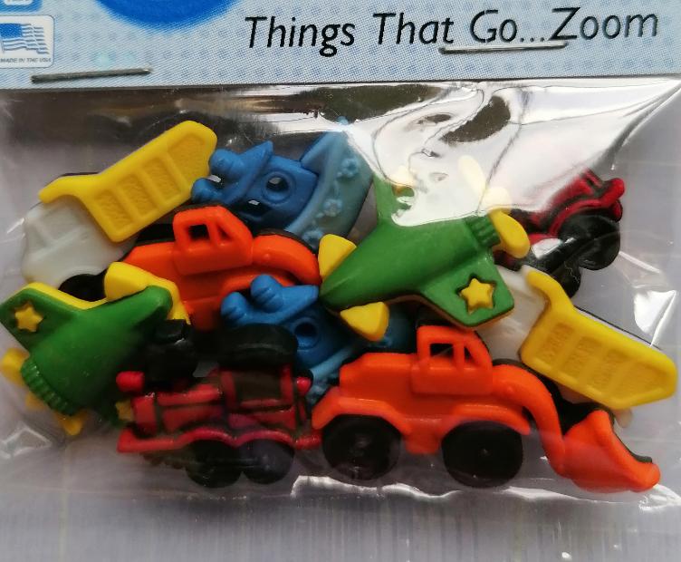 Dress It Up, Things That Go (Mix mit je 2 Lastwagen, Flieger, Bagger, Schiff und Lokomotive), 10 Stk.