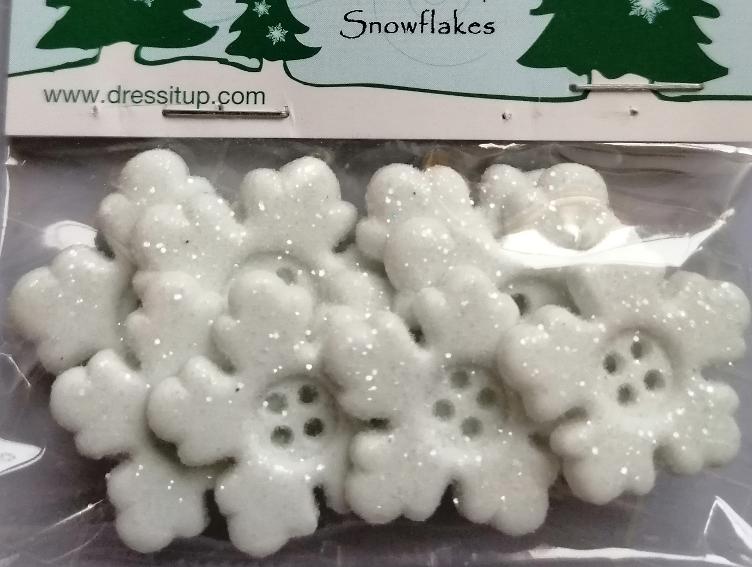 Dress It Up, Chunky Shapes Snowflakes, weiss, glimmer, (4 grosse / 4 kleine Schneeflocken) 8 Stk.