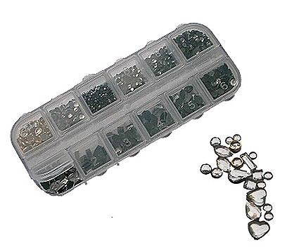 GLITTERBOX HOT FIX CRYSTAL MIT DIVERSEN FORMEN UND GRÖSSEN TOTAL 1200STK. 13CM X 5CM