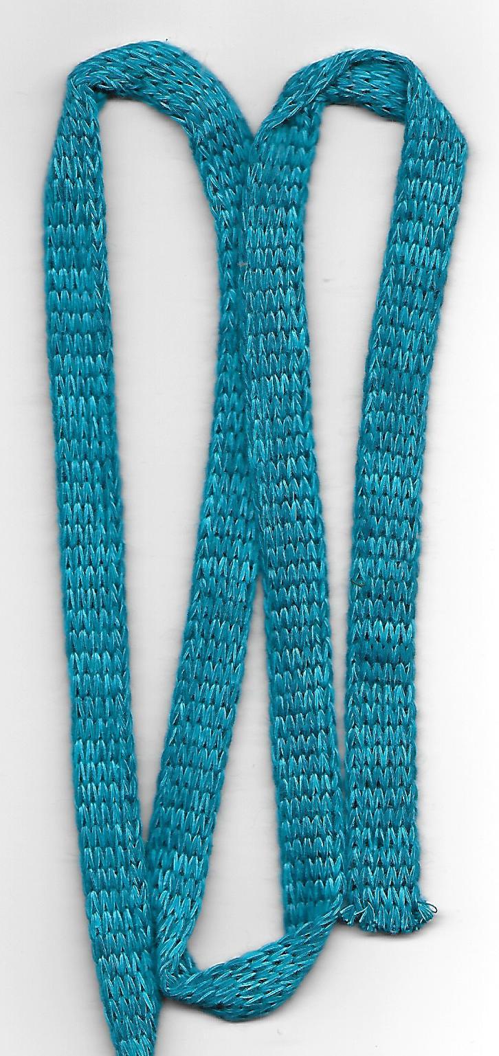Hamburger Liebe Flachkordel GOTS, melange petrol/türkis, 100 % Bio-Baumwolle