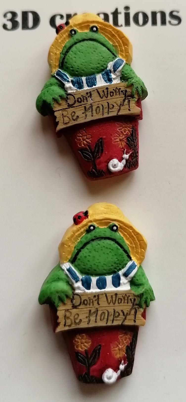 Veendam Button Fashion, Frosch im Topf, 3D Creation, 2 Stk.
