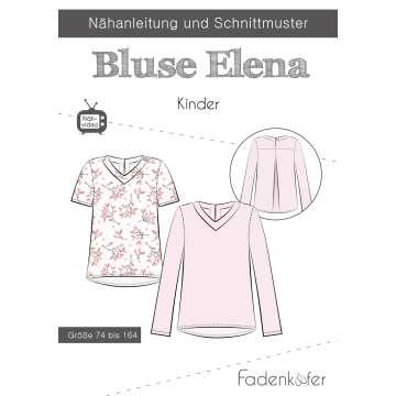 Fadenkäfer, Papierschnittmuster, Bluse Elena, Kinder, A4