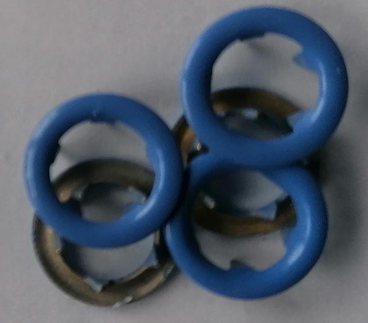 Druckknöpfe Zackenring, Elegant 2/1, Col. Mittelblau, für Jersey, 9,5mm (Elegant 2/a, Elegant 2/b)