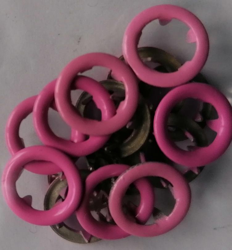 Druckknöpfe Zackenring, Elegant 2/1, Col. Pink, für Jersey, 9,5mm (Elegant 2/a, Elegant 2/b)