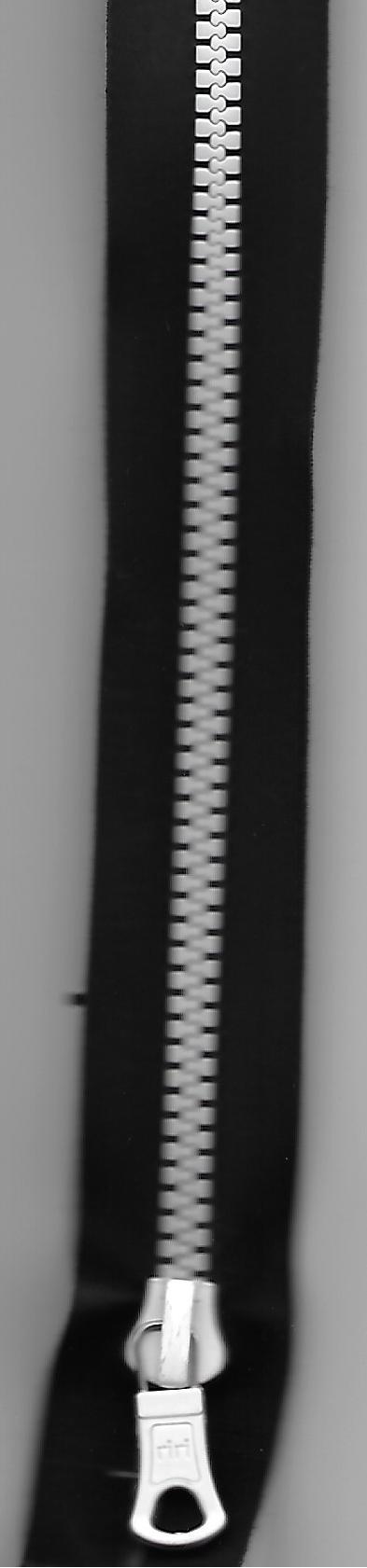 Reissverschluss, AquaZIP 6, Kunststoffzacken, teilbar, schwarz/weiss, Col. 8105, 80cm