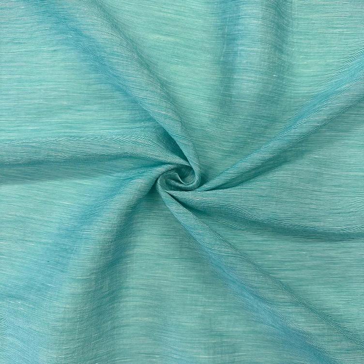 Leinen Fil-a-Fil, fürkis-weiss meliert, 52 % Leinen, 39 % Viscose, 9 % Polyester, 140 cm breit