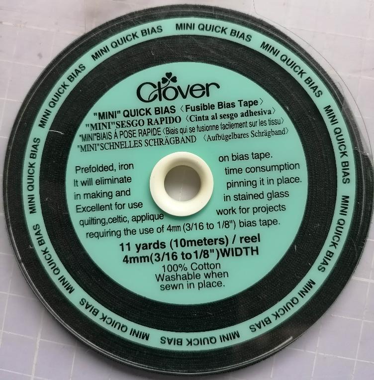 Clover Quick Bias Tape, Lurex, 1/4', aufbügelbares Schrägband, tannengrün