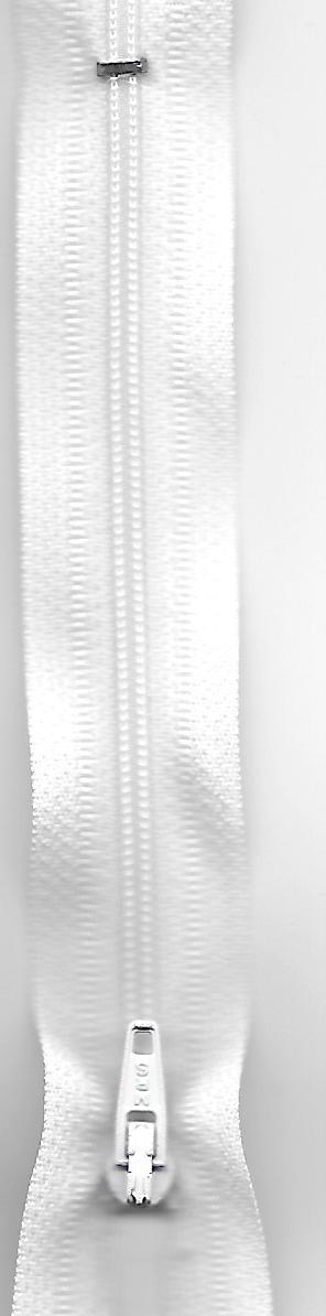 Reissverschluss, Meras Nylon4/Flex 4, geschlossen, weiss, col. 2101, 13cm
