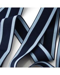 Unterhosen-Gummiband, dunkel- und hellblaue Streifen, 35 mm