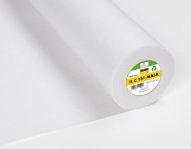 VLIESELINE NÄHEINLAGE Maske, (FÜR SCHUTZMASKEN GEEIGNET 60°C WASCHBAR) 100% RECYCELTES PES, WEISS 90CM x 50M +++