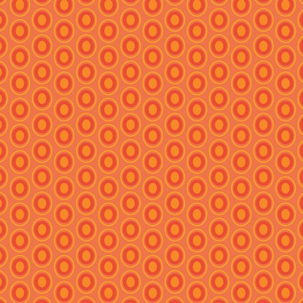 Baumwolle, orange mit hell- und dunkelorangen Ovalen, für Patchwork, 100 % Premium Baumwolle