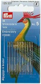 PRYM CREWELNADELN, NR. 5, 0,8 X 41MM, SILBERFARBIG, KARTE Ä 16 STK.