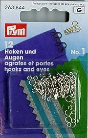 Prym Hacken und Augen, Messing, No. 1