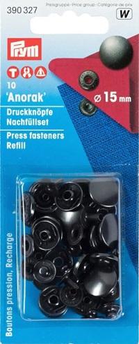 Druckknöpfe Star 4/3, Anorak, Schwarz, 15mm (Star 4/a, Star 4/b oder Star 4/C) Prym, einzeln