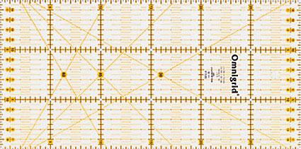 PRYM Patchwork Lineal `Omnigrid`, 100 % Polyester, CM Einteilung, Gelbe Markierung, 15 x 30 cm