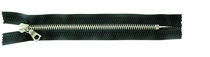 Reissverschluss Flex 6, teilbar, Col. 2110, schwarz mit silbriger Kette, 35 cm