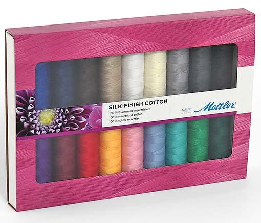 METTLER SILK-FINISH FADEN COTTON NO.50, ARTIKEL 105 18 SPULEN À 150M