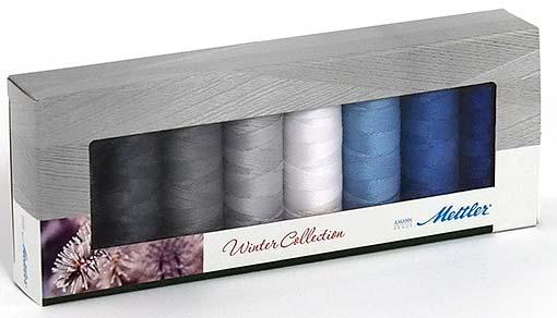 METTLER SILK-FINISH COTTON, SAISON KIT WINTERFARBEN, NO.50, 8 SPULEN À 150M
