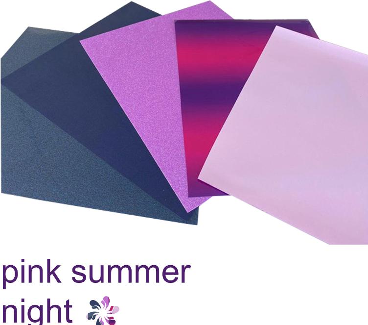 Folienpaket Pink Summer Night, ca. 24 x 30 cm (5 Folien)