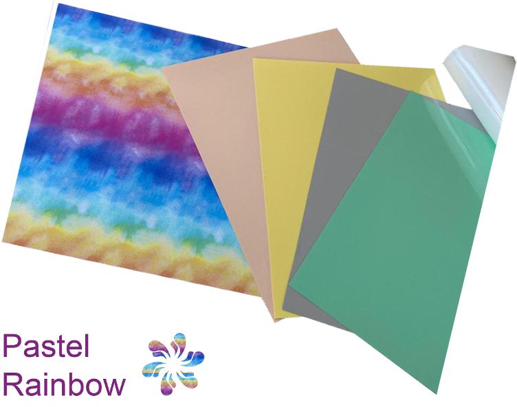 Folienpaket Pastell Rainbow, ca. 24 x 30 cm (5 Folien)