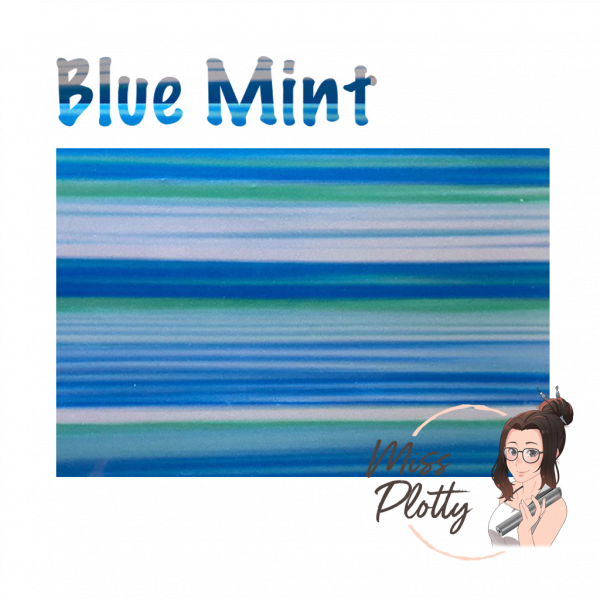 MISS PLOTTY FLEXFOLIE, Crazy Stripes, Blue mint, 30 cm breit