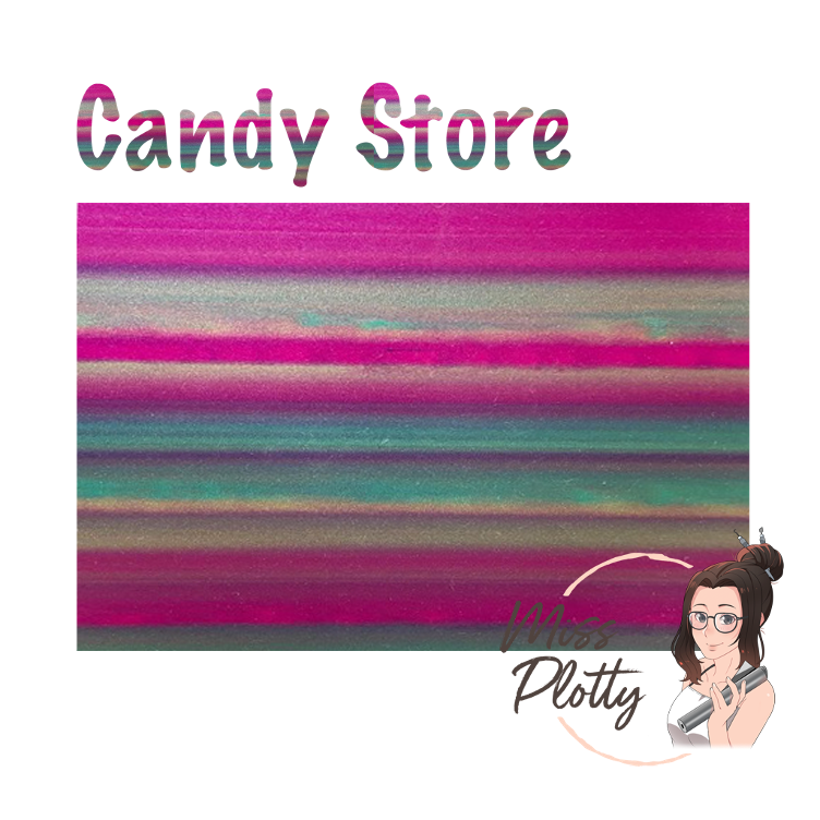 MISS PLOTTY FLEXFOLIE, Crazy Stripes, Candy Store, 30 cm breit